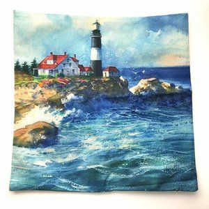 TWO Lighthouse Ocean Sea pillow covers